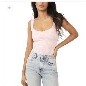 NWT Free People Ribbed Pink Bodysuit